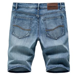 Pantaloncini di jeans da uomo estivi Classico Nero Blu Sezione sottile Pantaloncini di jeans casual da lavoro slim moda maschile Marca 220606
