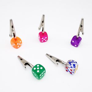 Luxury Colorful Stripes Portable Dice Shape Cool Smoking Clamp Clip Tobacco Preroll Cigarette Cigar Tips Holder Bracket Stand Handpipe Support