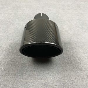 Oval Shape Big Glossy Carbon Fiber Muffler Tip Exhaust Pipe Car Universal Outlet MM Matte Stainless Rear Tailpipe Nozzles Automobile