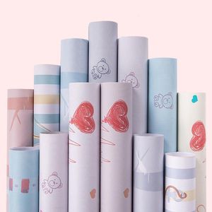 Wallpapers Girl Bedroom Self-adhesive Wallpaper Pink Warm Floral Sticker Contact Paper Wall Papers Home Decor Papel ParedWallpapers Wallpape