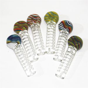 Ny ankomst Pyrex glycerin oljebrännare rör Sked glashandrör rökrör tobak torr ört för silikon bong bubbler