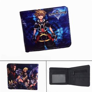 Carteira Zip Impressa venda por atacado-Wallets Game Kingdom Hearts Couro Coloque Caixa Pocket PUL Bifold Zip PO Card Camadas curtas