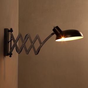 American Retro Industrial Wind Wall Lamps Creative Personality Restaurant Bedroom Study Bed Stretch Iron Wall Lights YD10003#