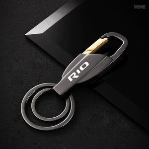 Kia Rio 3 4 5 Linia Xline 2013 2014 2022 Metal Keychain Alloy Backle Waist Car Key Chain Accessories Emel22のキーチェーン