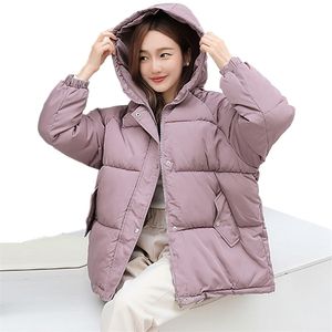 冬の女性のパーカージャケットは綿の厚くなる暖かいパーカーフード付き女性通りルーズプラスサイズのジャケットアウターウェア201126