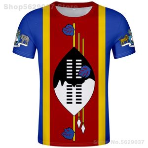 Suaziland T Shirt DIY darmowy numer niestandardowy Numer SwZ T-Shirt Flaga Szeria Kingdom Country College Print Po Text S Odzież 220702