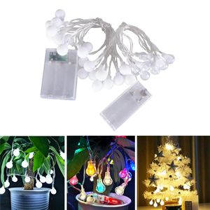 Strängar LED -ljussträng Small Ball Crystal Garland Waterproof Christmas Wedding Decoration Atmosphere Lighted