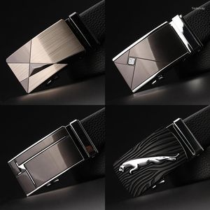 Belts Trend Fashion Belt Men's Two-Layer Cowhide Business Automatic Buckle Casual Young Edging Leather Men Trouser BeltBelts Fred22