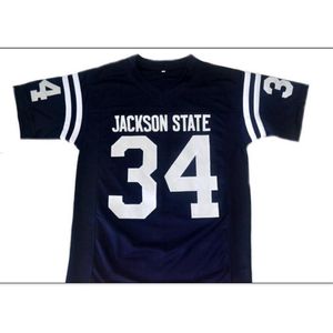 Chen37 Custom Men Youth Women Vintage #34 WALTER PAYTON JACKSON STATE College Football Jersey tamanho s-5XL ou custom qualquer nome ou número jersey