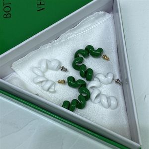 Wholesale paint earrings for sale - Group buy Italian design jewelry telephone line green paint enamel women s Earrings fashion personalized holiday gift181Q
