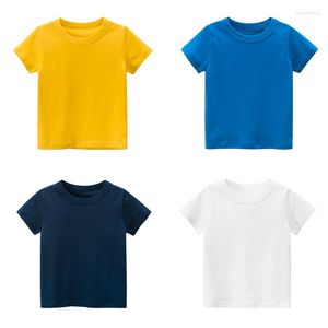 Camisa de cor de cor sólida para meninos para meninos camisa de algodão meninas camisa de bebê camisetas tees infantis roupas roupas