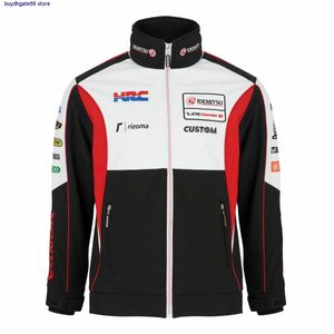 Para honda hrc lcrteam hoodie corrida motocicleta motocross equitação jaqueta superbike meio zíper à prova de vento capa dura