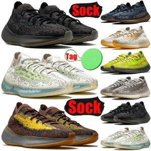 Zapatos Deportivos Reflectantes al por mayor-With Tag Sock men women running shoes Reflective Stone Salt Pyrite Yecoraite Covellite Azure Alien Blue Onyx mens trainers sports sneakers runners size