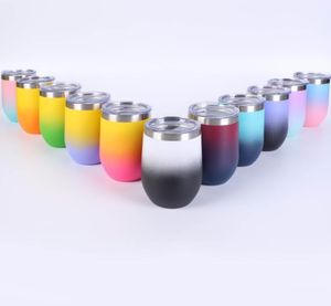 Stainless Steel Tumblers Car Cups 12oz Vacuum Insulated Travel Mug Metal Water Bottle Beer Coffee Mugs With Lid 37 Colors