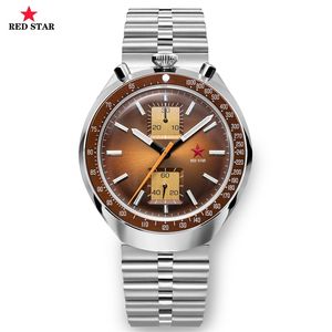 Red Star Retro Seagull Ruch 1963 Chronograph 42 mm zegarek dla mężczyzn Chronograph Mechanical ST1901 Hardlex Military Man Watches 220618