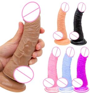 NXY Dildos Anal toys Upturned Small Penis Female Masturbation Device Fake G spot Curved Artificial Pvc Suction Cup Chicken 0324