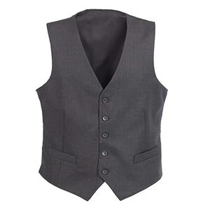 Men's Suits & Blazers Men's Suit Vest Black Solid Business Waistcoat Jacket Grey Burgundy Formal Slim Fit Gilet Homme Vests For Groomsme