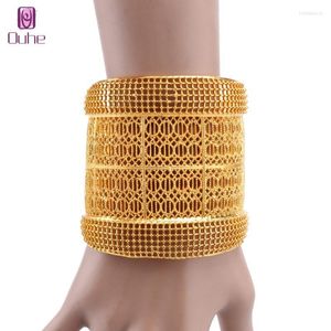 Bangle OUHE Luxury Dubai Wide For Women Men Gold Color African Bracelets&Bangles India Jewelry Bridal Wedding Gifts Trum22