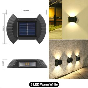 Solar Wall Light 2/8 LED WODORPOOROWNE ŚWIATŁO STAPA Schody Lampa Lampa Lampa Luminous Wall Calkeer Outdoor Dekoracja ogrodu