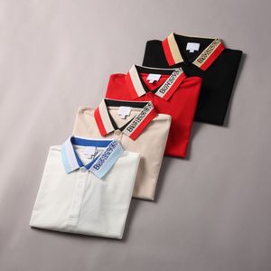 2022 مصمم أزياء أعلى ملابس الأعمال بولو هيوغو شعار مطرز تفاصيل طوق قميص بولو بأكمام قصيرة تي شيرت رجالي متعدد الألوان متعدد الألوان