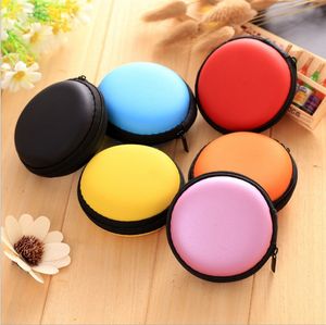 Candy Color Coin Money Purse Earphone Line Storage Bag Mini Travel Anti Pressure Round Box Packing Bag