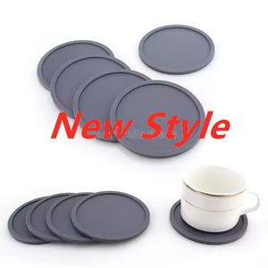 Colored Round Silicone Coaster Coffee Cup Holder Waterproof Heat Resistant Cup Mat Thicken Cushion Placemat Pad Table Mats Bottle Pads FY5198 C0507