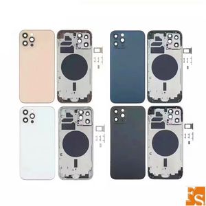 Back Housing Plus Middle Frame For Cover Iphone 11 12 Pro Max Back House Cell Phone Housings With Sim Card Holer and Side Buttons