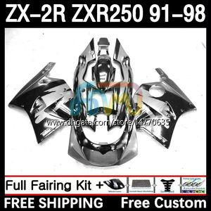 Body Kit für KAWASAKI NINJA ZXR-250 ZX 2R 2 R R250 ZXR 250 ZXR250 1991 1992 1993 1994 1995 1996 1997 1998 9DH.28 ZX-R250 ZX-2R ZX2R 91 92 93 94 95 96 97 98 Fair ing silber schwarz