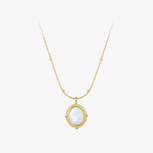 Pendant Necklaces Shell Circle Women Gold Color Light 2023 Stainless Steel Choker Fashion Jewelry Collar P3127 220427