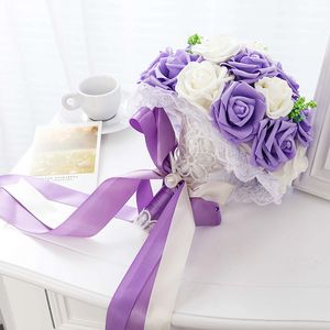 Pérolas artificiais flor 9 cores lindo buquê de casamento todos feitos à mão buquês de casamento nupcial