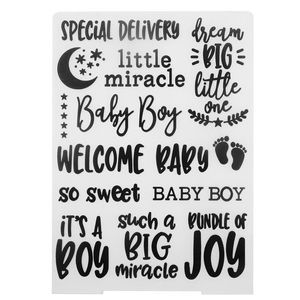 Craft Tools Welcome Baby Boy Words Plastic Template Crafts Embossing Folders For DIY Scrapbooking And Paper Card Making Decor SuppliesCraft
