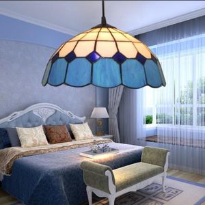 Pendant Lamps Restaurant Bar Light Blue Single Head Simple Balcony Bedroom Hanging Lamp Mediterranean Kitchen Dining BarPendant