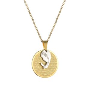 Pendant Necklaces Bible Verse Necklace Religion Jewelry Stainless Steel Virgin Mary Coin Medal For Women Gift mmPendant