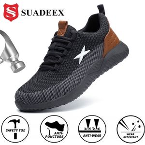 Suadeex Shoes с стальной крышкой конструкции Boots Boots Boots Men Работайте кроссовки безопасности y200915