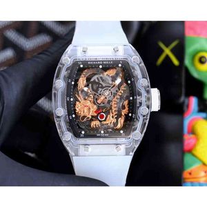시계 손목 시계 디자이너 럭셔리 남성 기계식 시계 Richa Milles RM57-03 완전 자동 운동 사파이어 미러 고무 watchband 1w7y
