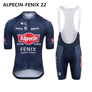 Alpecin サイクリングチャンピオンジャージスーツ Uci プロチームバイクシャツ Ropa Ciclismo マイヨ半袖セット乗馬服 220708