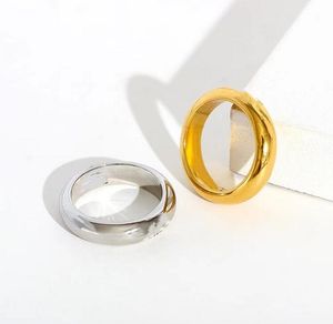 Mody kobiety pierścionka projektantka marka biżuteria mężczyźni kobiety proste metalowe srebrne luksusowe pary pierścionki z okazji Dnia Pamięci Prezenty urodzinowe