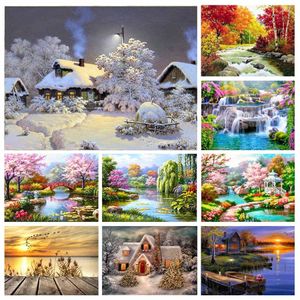 50x40cm 5D Diamond Painting Landscape Sunset Sea View Square/Round Embroidery Cross Stitch Kit Painting Mosaic DIY Home Decoration Gift