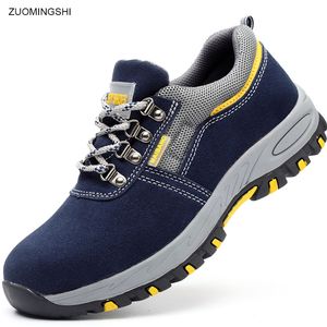 Fashion Safety Shoes Men Steel Toe bot leather Work Shoes Breathable EHS Safety boots Wear-resisting Puncture-proof