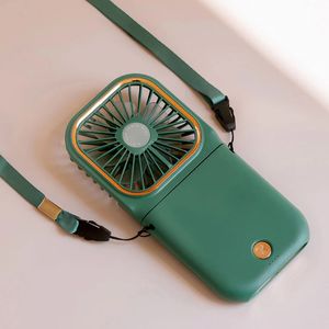 Mini kylfläkt vikbar nacke hängande fläkt USB justerbar laddningsbar tyst skrivbord liten luftkylare telefonhållare 3 växlar handhållen bärbar utomhus sommar cool