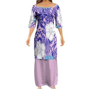 Wzór niestandardowy moda dla kobiet sukienki BodyCon Samoan Puletasi Polynesian Tradycyjna sukienka Plemien Design 2 set 220706