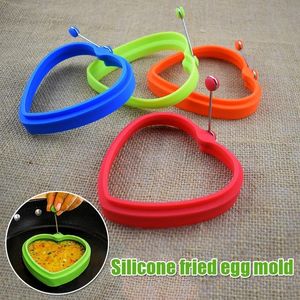 Egg Ring Stencils with Mini Handle Silicone Omelet Cooking Rings Heart Shaped Poached Egg Template