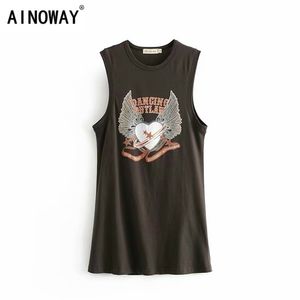 Boho Fashion Women Sleeveless Cartoon Print Tanks Loose Camo Tank Tops Collar Vest Short Version Camis Female Festival 220318