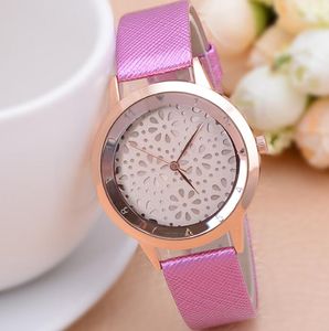 Simple large dial belt women's watch fashion hollow double-layer quartz watch manufacturer direct sales