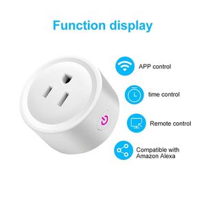 Wholesale alexa compatible outlets for sale - Group buy mini smart switch outlet us eu uk plug standard wifi wireless voice remote control timing dimmable timer compatible with alexa goo2565