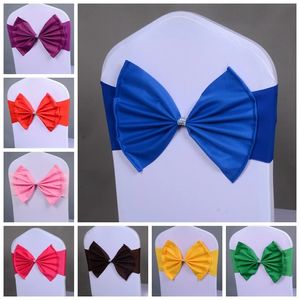 Large Bow Chair Back Flower Chairs Sashes Bows Tie Band Banquet Wedding Party Chair Cover Craft Decoration