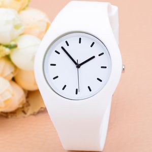 Classic fashion silicone women's watch leisure jelly candy color Geneva women's Quartz ultra thin Watchs