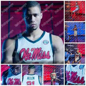 Thr Ole Miss Rebels KJ Buffen Oustin Crowley Carlos Curry Antavion Collum Jarkel John McBride NCAA College Basketball Jersey