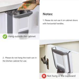 Door-mounted folding Waste Bins trash can car creative plastic paper basket household kitchen cabinet door portable