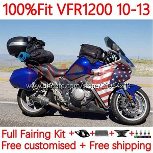 Injektionskropp för Honda VFR1200F Crosstourer VFR 1200 RR CC F 10-13 15NO.114 VFR1200X VFR-1200 VFR1200 10 11 12 13 VFR1200RR 2010 2011 2012 2013 OEM FAIRING Black Blue